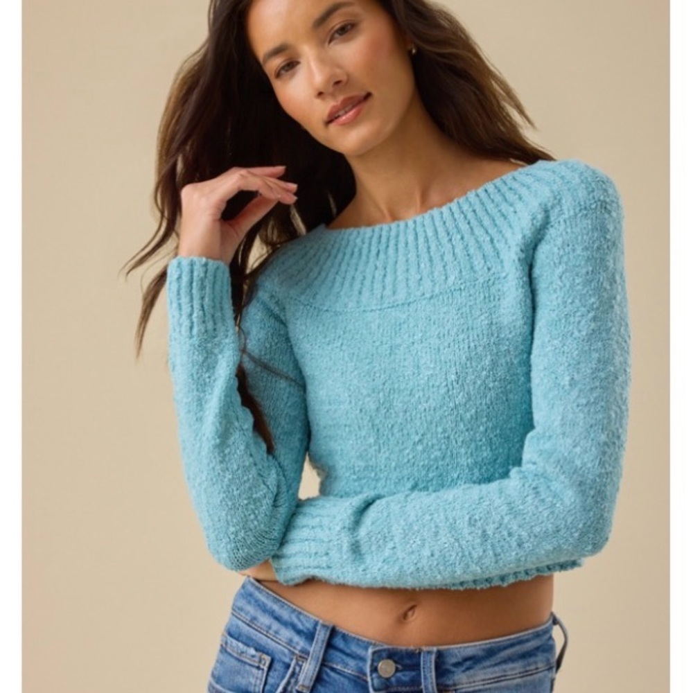 Altar'd State Light Blue Crew Neck Sweater